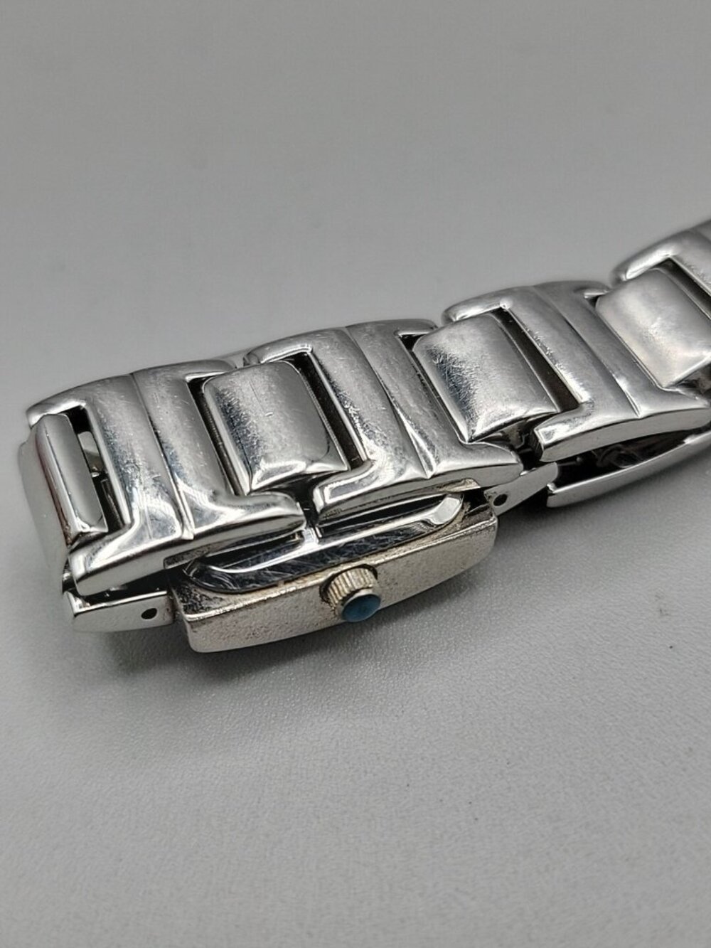 Vintage Android USA OKO Designs Square Silver Tone Women's Watch 22mm 6.5" 1990s - Picture 15 of 16